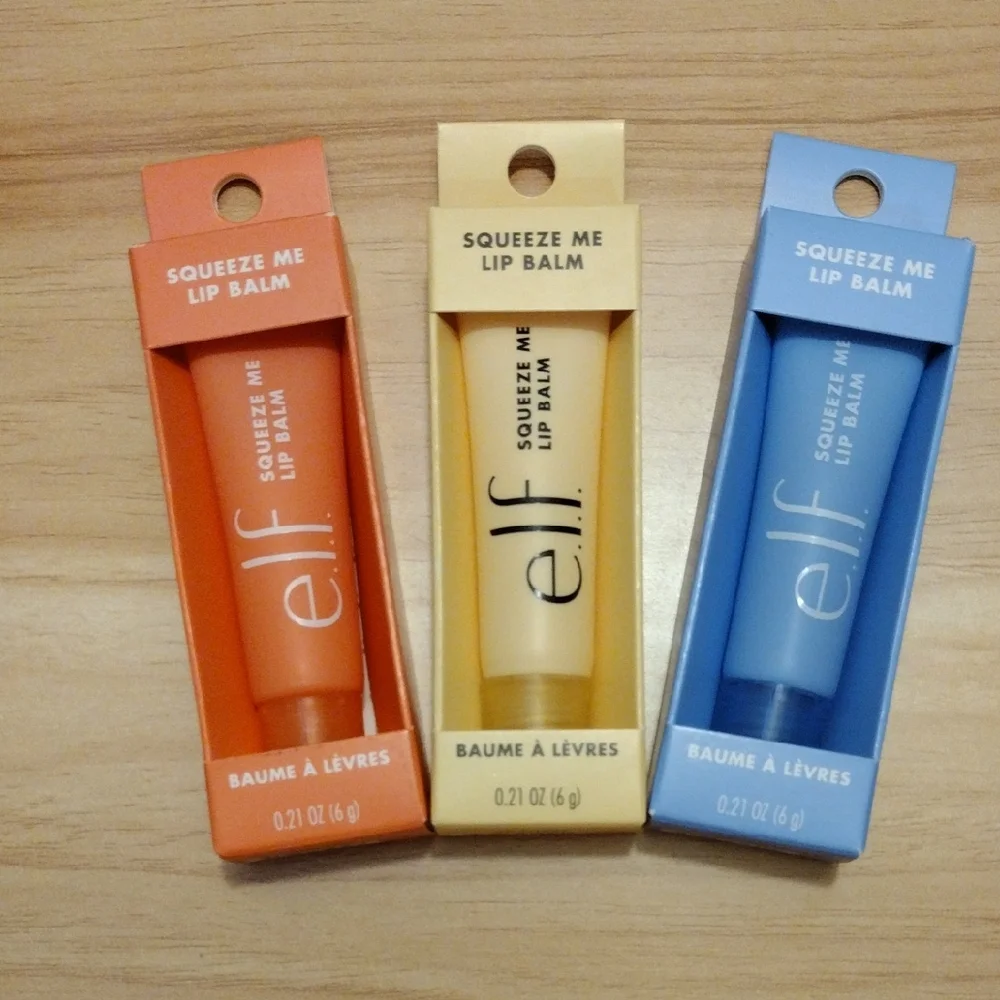 e.l.f. Squeeze Me Lip Balm Trio Strawberry, Vanilla, Blueberry ✨🆕